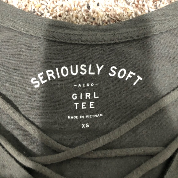 army green criss cross shirt - Picture 3 of 3